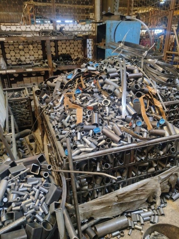 Scrap staged for weighment before pickup — Scrap India Mart Bangalore